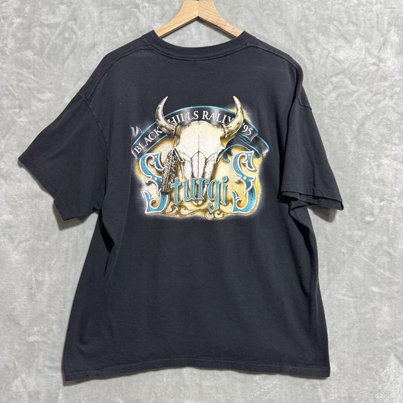3D Emblem Born To Roam Wolf Sturgis Black Hills Rally‎ Shirt Mens XL Biker 90s - Picture 2 of 8